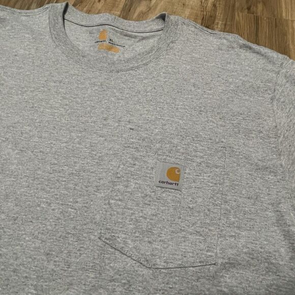 Carhartt Men Shirt XLT Gray Heavyweight Original Fit Crew Neck -READ DESCRIPTION - Picture 2 of 5